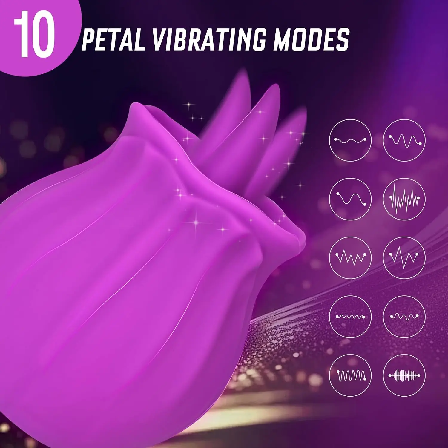Tongue Rose Toy - Rose Vibrator Clitoral Stimulator with Licking & Vibration, Tongue Vibrator for Women, Sex Toy for Female Pleasure Adult Toy view 2