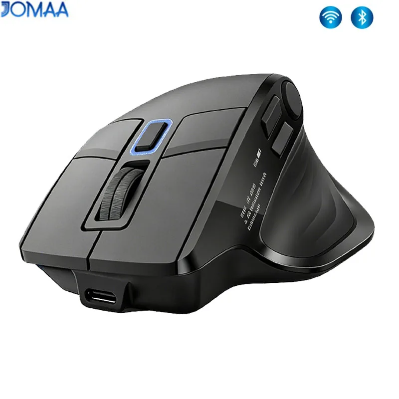 Jomaa Rechargeble Wireless Mouse with LED Screen Bluetooth USB Mouse with Smart Flying Scroll 5 Buttons Programmer Gaming Mouse