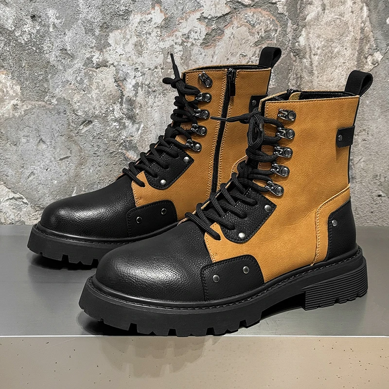 

Men's Boots British Style Ankle Boots Winter Male Leather Shoes New High-top Boots for Men Classic Casual Shoes