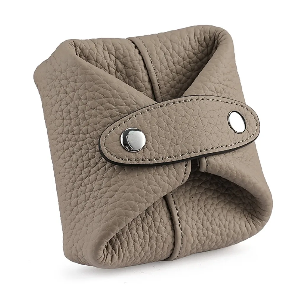 

Solid Color Cowhide Coin Purse Korean Style Car Key Storage Coin Purse Mini Cosmetic Bag Multi-function Small Earphone Bag Girl