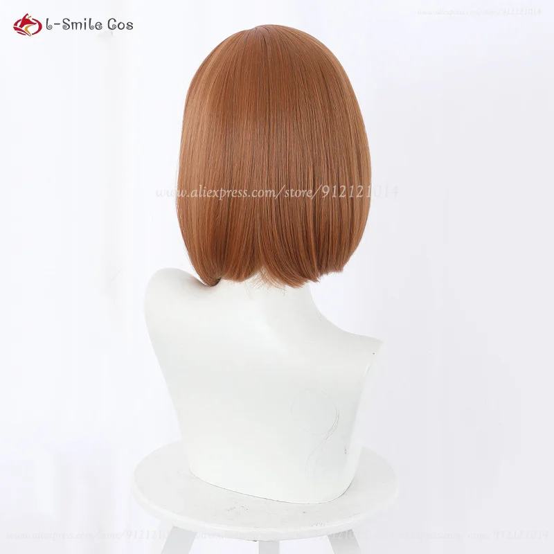 Anime Kugisaki Nobara Kugisa Cosplay Wig Brown Orange Short Wigs Heat Resistant Synthetic Hair Women Halloween Wig + Wig Cap