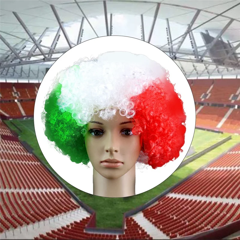 

ELOS-Universal Football Cap Men Women Wig Hat Breathable Soft For Outdoor Tournament Fan European Cup Games