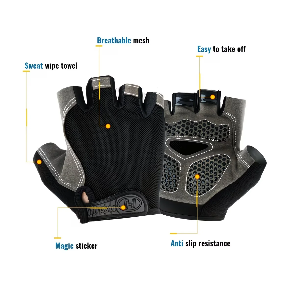 Summer Sport Cycling Gloves Breathable Half Finger Exercise Fishing Bicycle Gloves Bike Anti Slip Training Lifting Weight Gloves