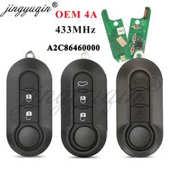 jingyuqin 4A Chip 433MHz A2C86460000 Flip Car Remote Key For Fiat Mobi Uno Fiorino E Mais Strada Peugeot Citroen Fob Control