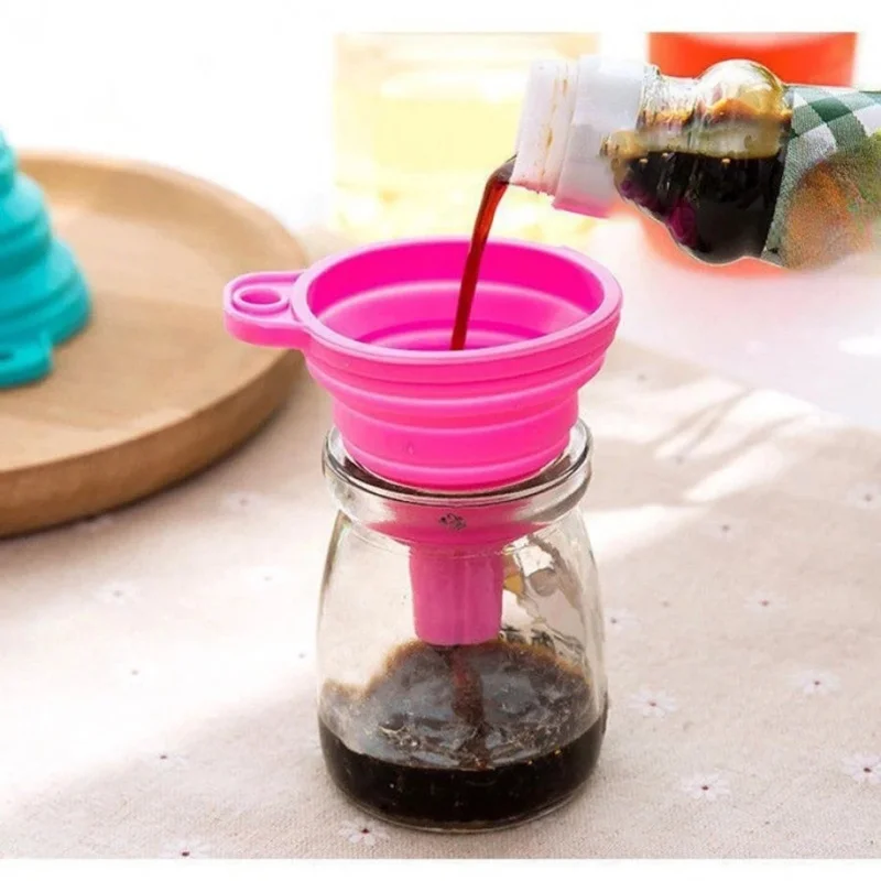 4 Piece Food Grade Silicone Funnel Set,Collapsible Kitchen Gadgets Accessories,,For Filling Water Bottles,Liquid Transfer image 6