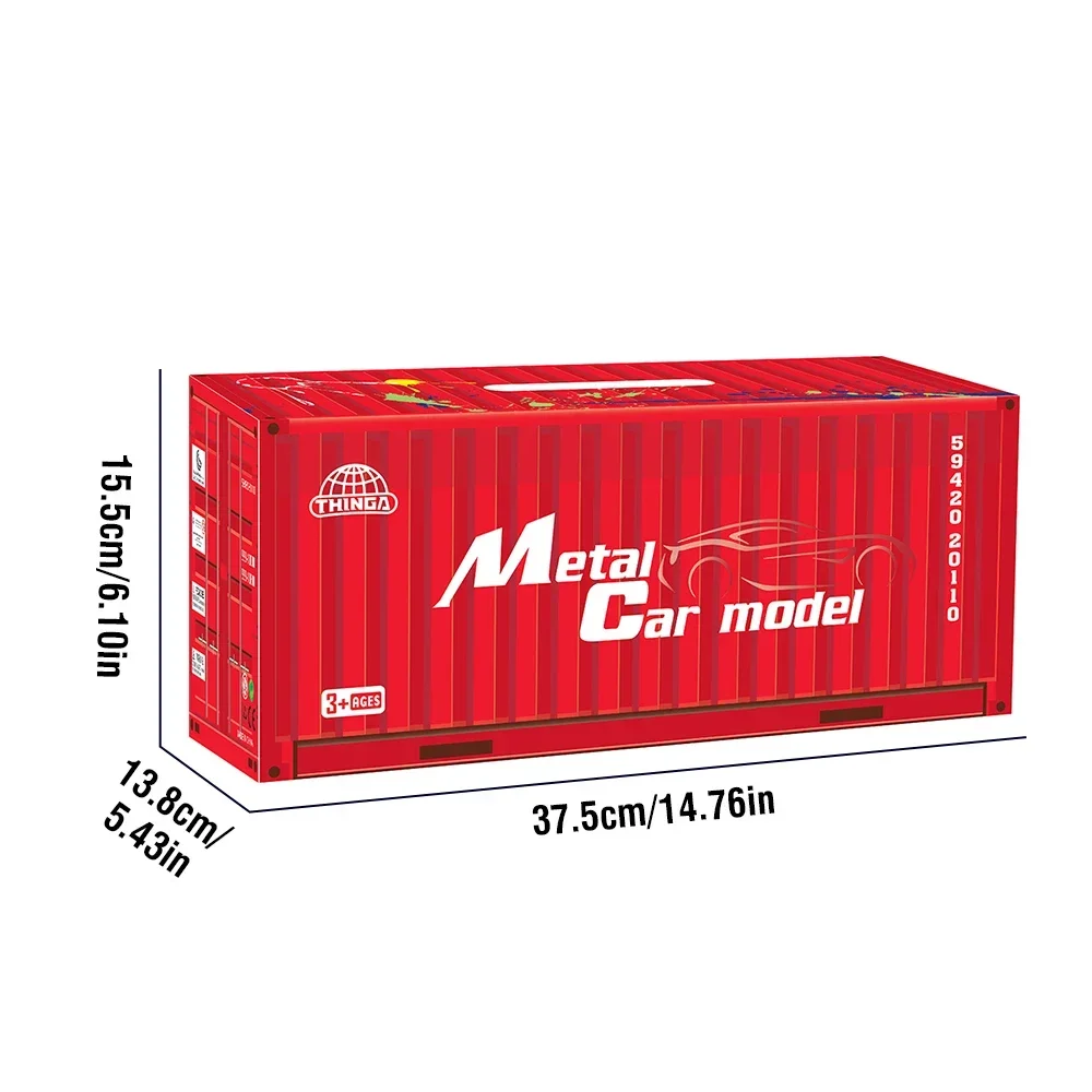 48 قطعة مجموعة سيارات سبيكة صغيرة قابلة للسحب صندوق تخزين الحاويات ألعاب أطفال محاكاة المعادن بالقصور الذاتي نموذج سيارة مصغر الهدايا