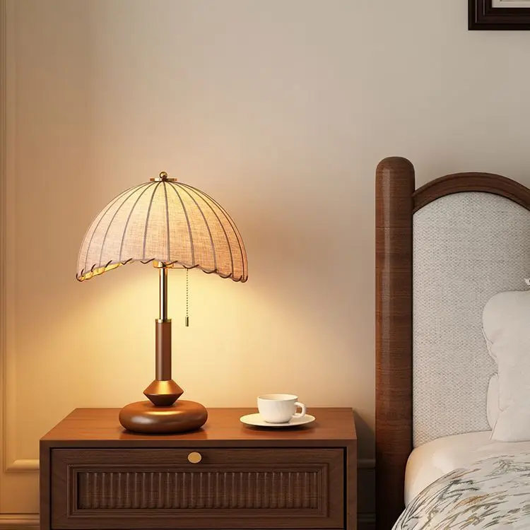 

Прикроватная лампа для спальни, винтажная настольная лампа в американском стиле, ваби-саби, стиль для проживания в семье, элитный атмосферный светильник