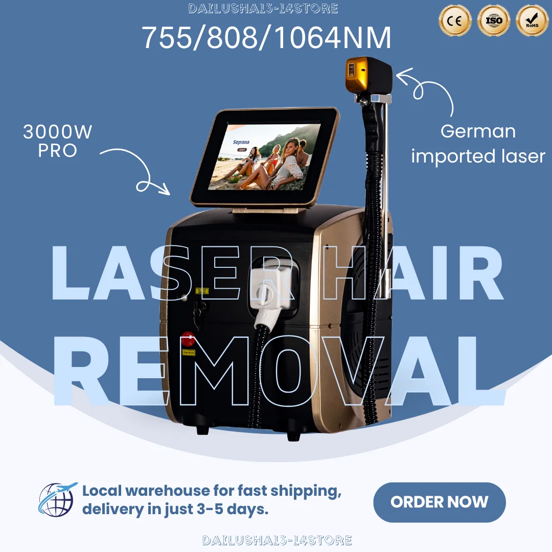 2025 Powerful 3000W Alexandrite Ice Platinum Laser Epilator Professional Diode Laser Machine Permanent Hair Remover for Woman