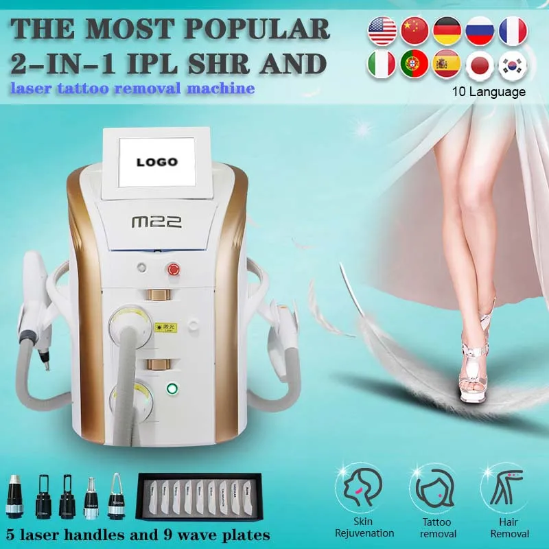 IPL OPT E-Light M22 เลเซอร์ฟื้นฟูผิวกําจัดขนเครื่อง Resurf Intense Pulsed Facial Photo Whitening Acne Treatment