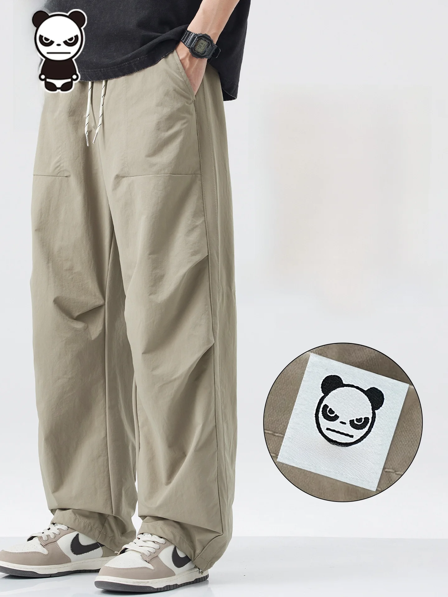 

Hipanda Men's Casual Pants Summer New Sle American Trendy Brand Vintage Loose Workwear Utili Belted Trousers Straight Leg