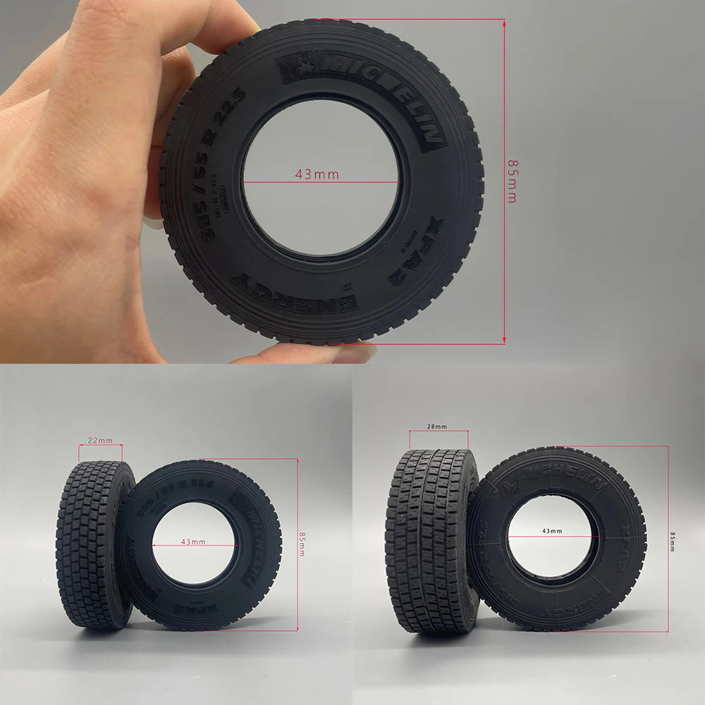1/14 Rc Rubber Tires for tamiya 1/14 Remote Control Tractor Truck trailer Diy Accessories tires Parts