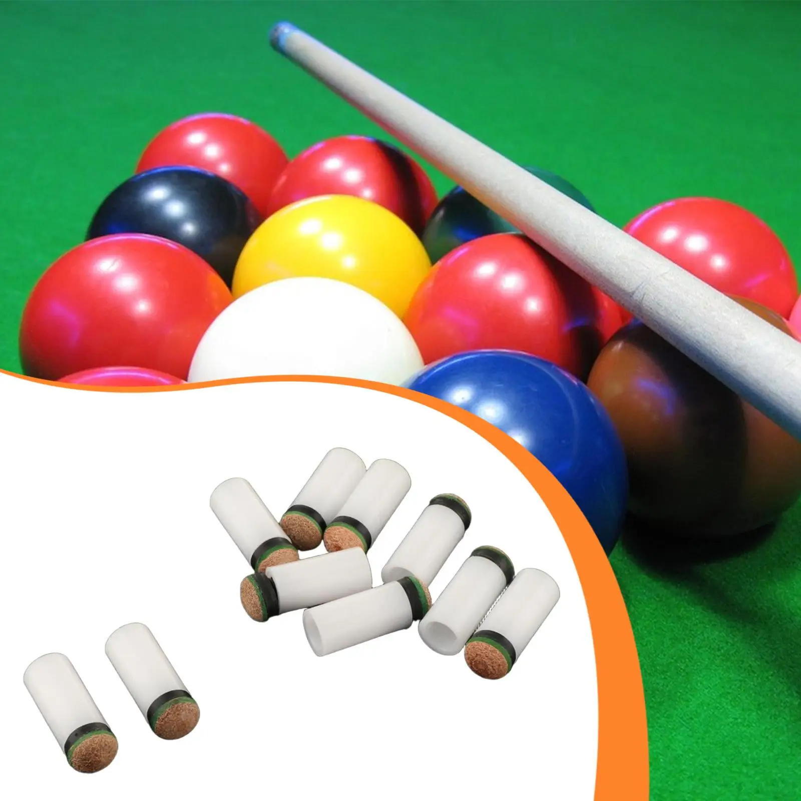 

Portable Billiard Pool Cue Tips with Ferrule Easy Install Spare Parts Wear Resistant for Pool Cue Stick Accessories