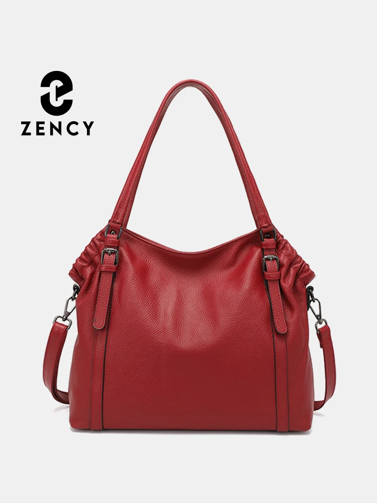 Zency Fashion Women Shoulder Bag 100% Genuine Leather Handbag Hobo Bag Charm Ladies Long Belt Crossbody Shopper Purse 2024 New