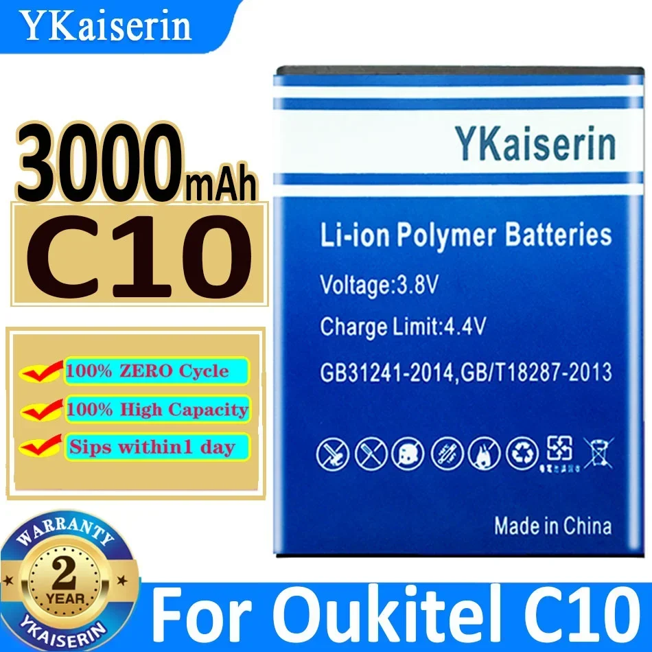 YKaiserin Battery For Oukitel C3 C4 C5 C8 C9 C10 C11 C12 C15 C16 C17 C18 C19 C21 C22 C23 Pro C16Pro C5Pro C12Pro C11Pro C18Pro