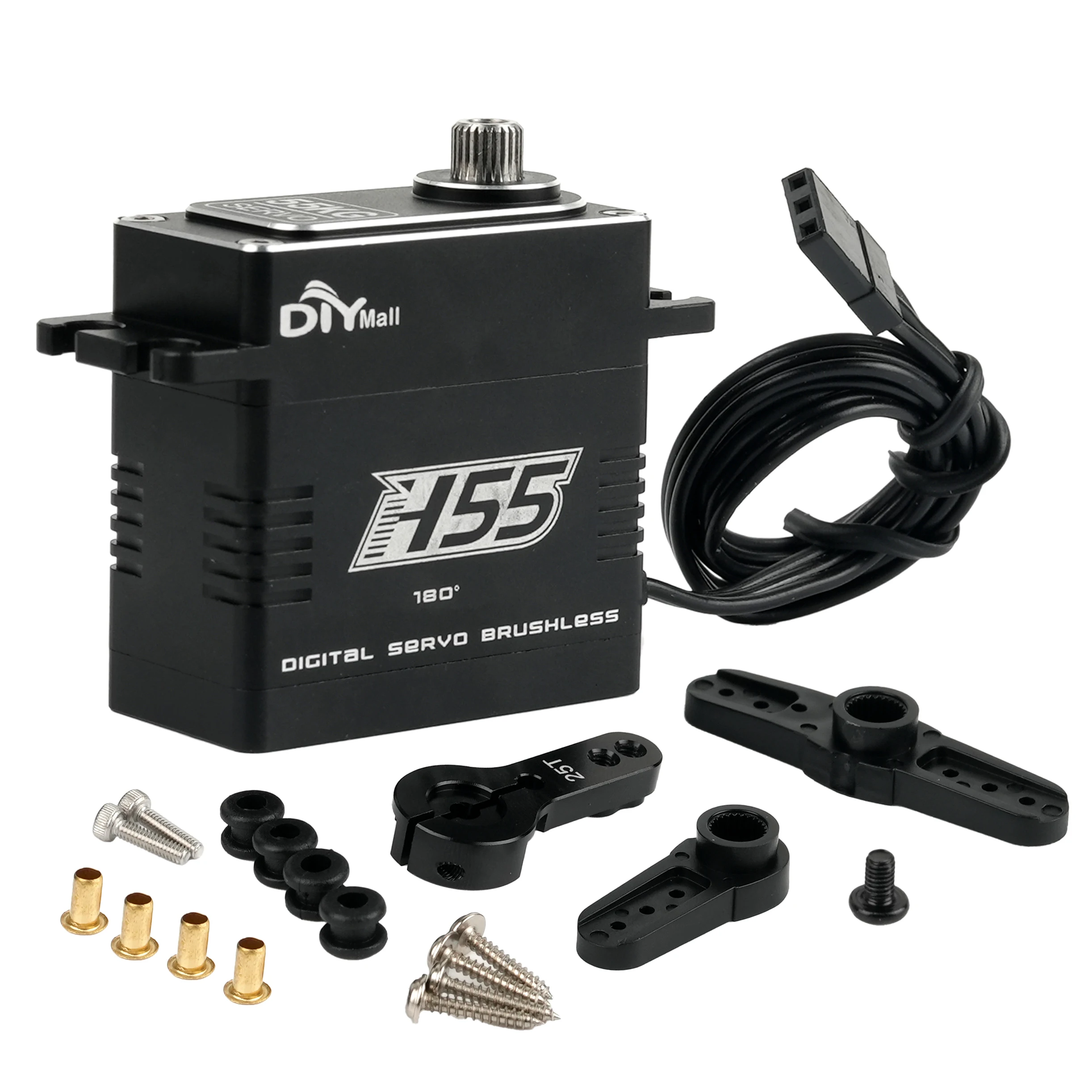 Servos digitales PWM de 55kg, Motor sin escobillas de Metal H55 de cuerpo completo, Servo resistente al agua, Servo de alto par para Robots de coche teledirigido 1/8 1/10 1/12