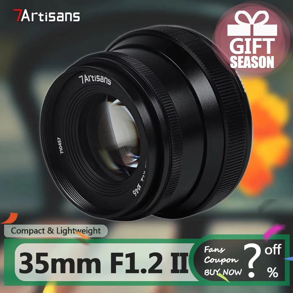 7artisans APS-C 35mm F1.2 II Large Aperture Standard Prime Camera Lens for Humanities Photography with E X Z RF Canon EOS-M M43