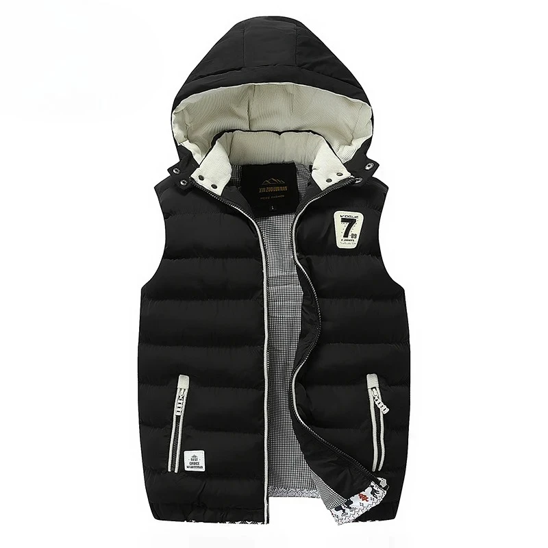 Nouveaux hommes printemps sans manches chaud détachable à capuche gilet vestes hommes automne couleur unie extérieur coupe-vent décontracté mode gilet mâle