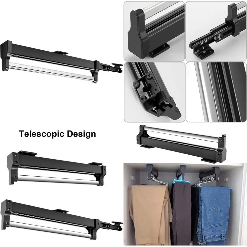 

Регулируемая сверхпрочная стальная вешалка для шкафа, идеально подходит для подвешивания брюк, пальто и многого другого (547 мм/21,5)