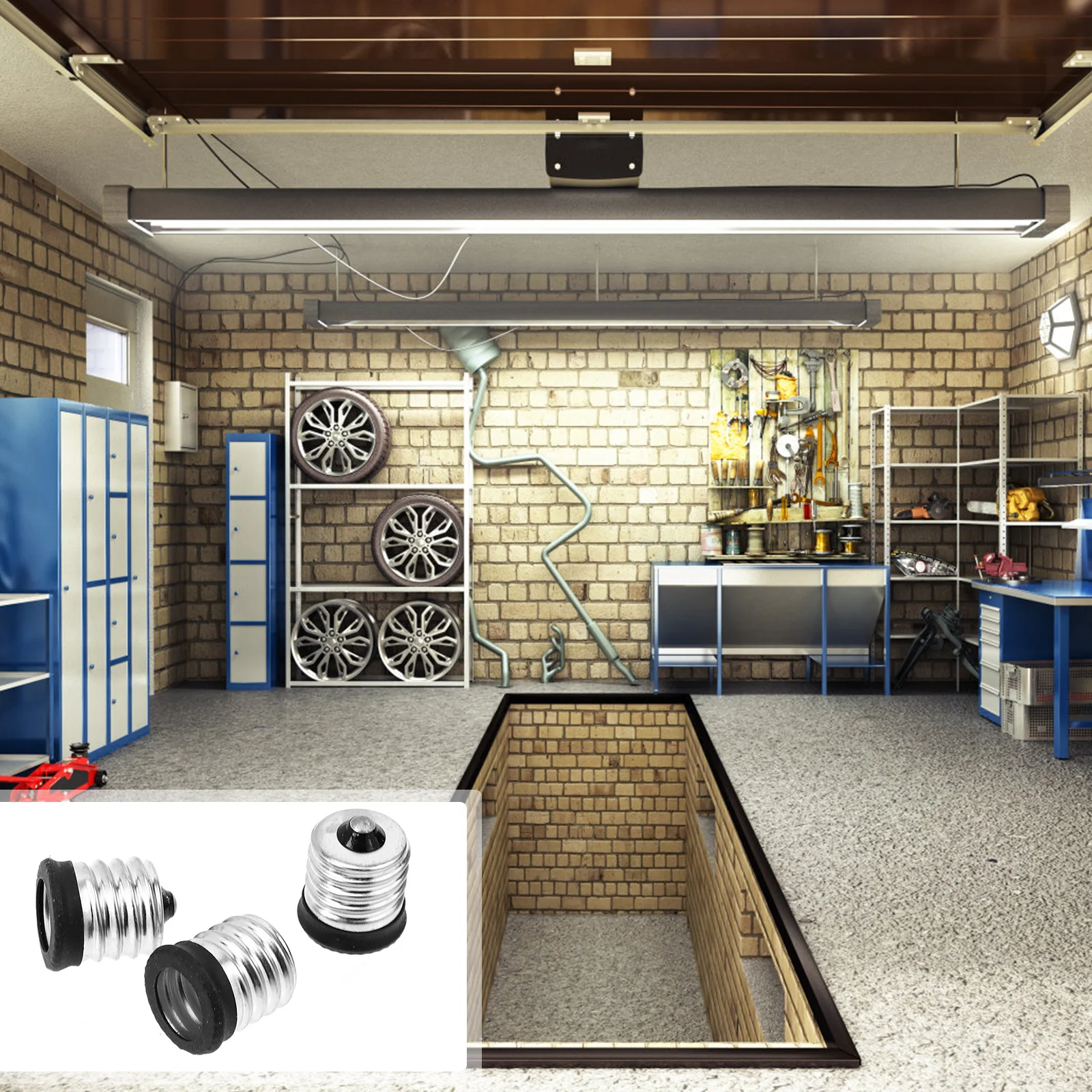 

8 pcs Lamp Holder Converters E17 To E14 Light Bulb Socket Adapter For Garage Workshop Basement Lighting Fixture Socket Base