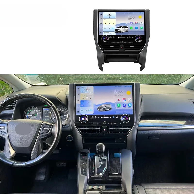 

16,8-дюймовый автомобильный DVD-плеер с Android, сенсорным экраном, GPS-навигацией и CarPlay для Alphard 30 2015-2023