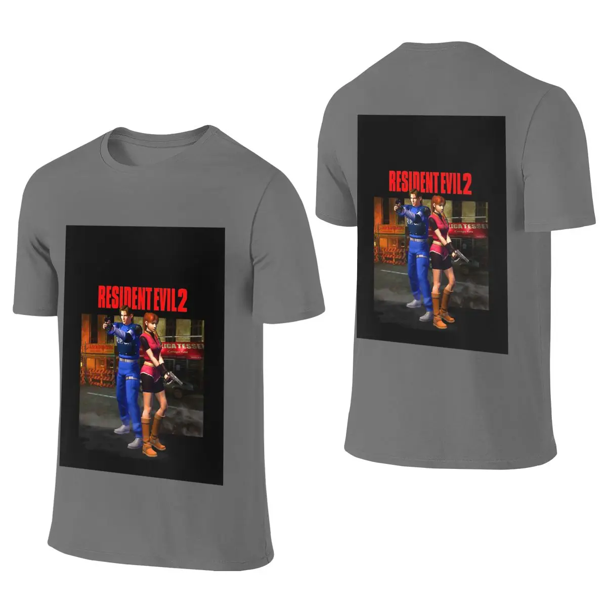 Resident Evil 2 1998 Moisture-Absorbing And Breathable Reversible T-shirt Urban Light Mature Neat Stitching Short Sleeve