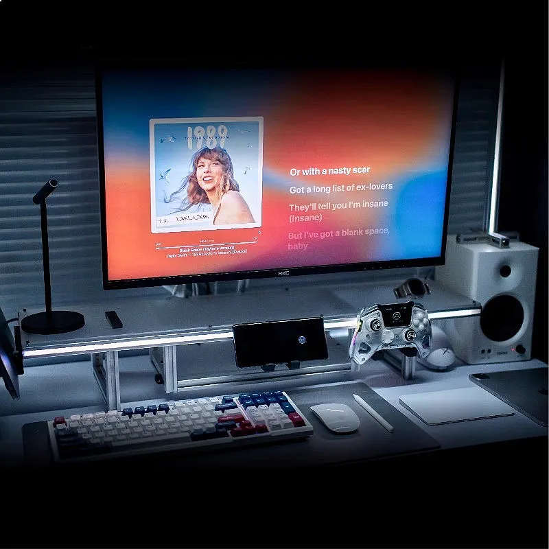 Modular Monitor Stand Riser Acrylic Aluminum Alloy Ergonomic Computer Screen Holder Desk Organizer