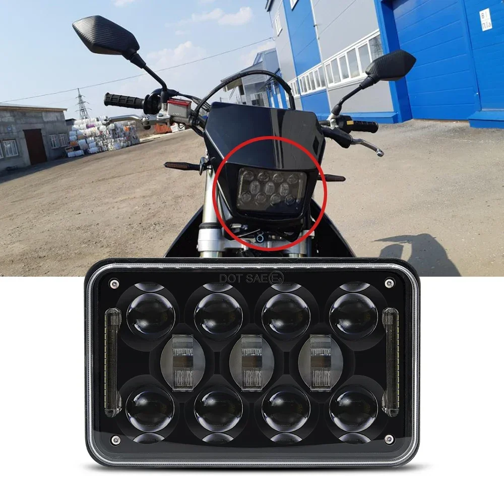 Motorcycle Lamp For Honda XR650 XR250 XR400 Suzuki DRZ LED Sealed Headlight 4X6 60W Chrome