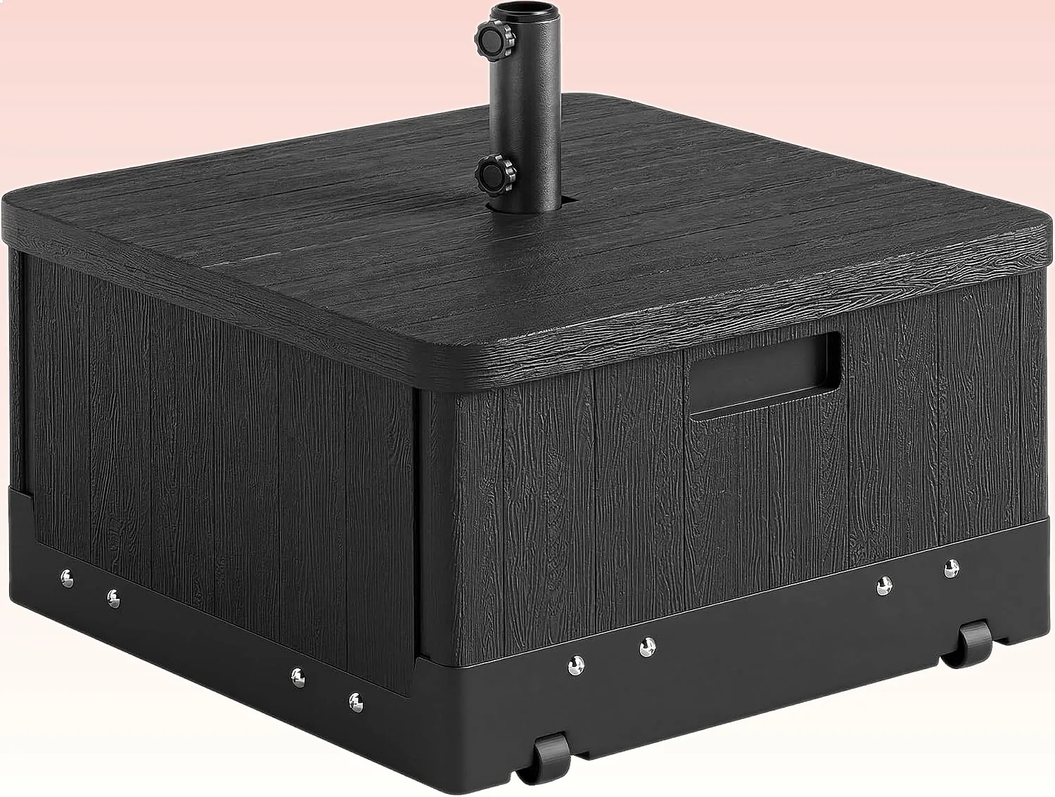 Outsunny 2-in-1 Outdoor Umbrella Base Planter Box 175lbs Heavy Duty Fillable Stand with Wheels Black