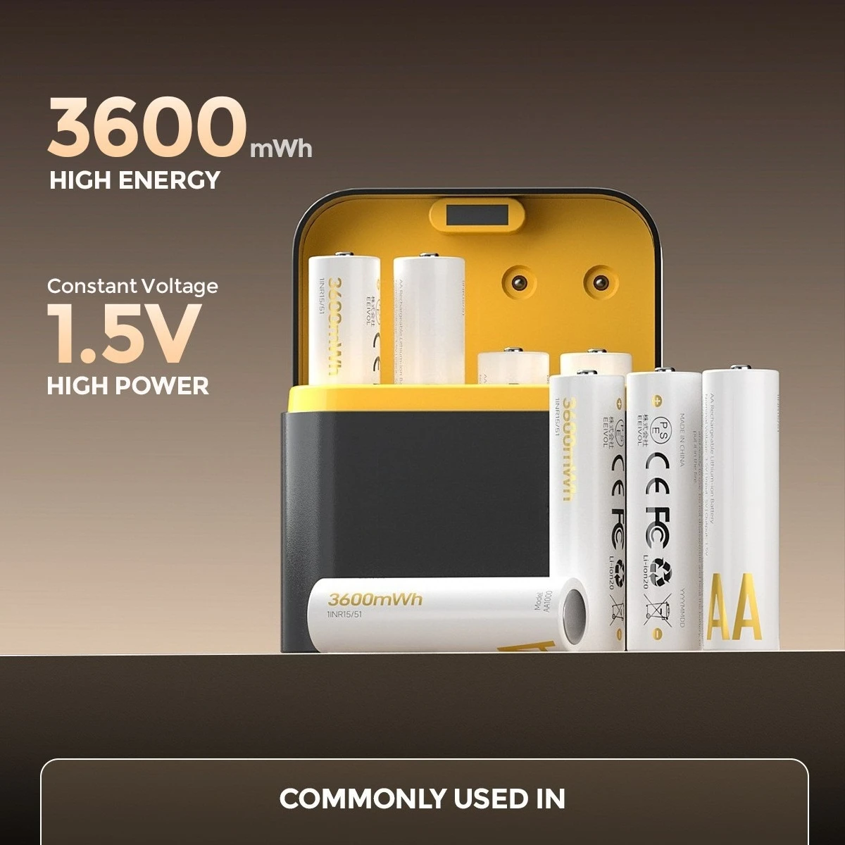 

Li-ion AA AAA Rechargeable Batteries Charger Case Set 8-Packs, 1.5V Output for Xbox/PS4 Controller Flashlight Remote Control