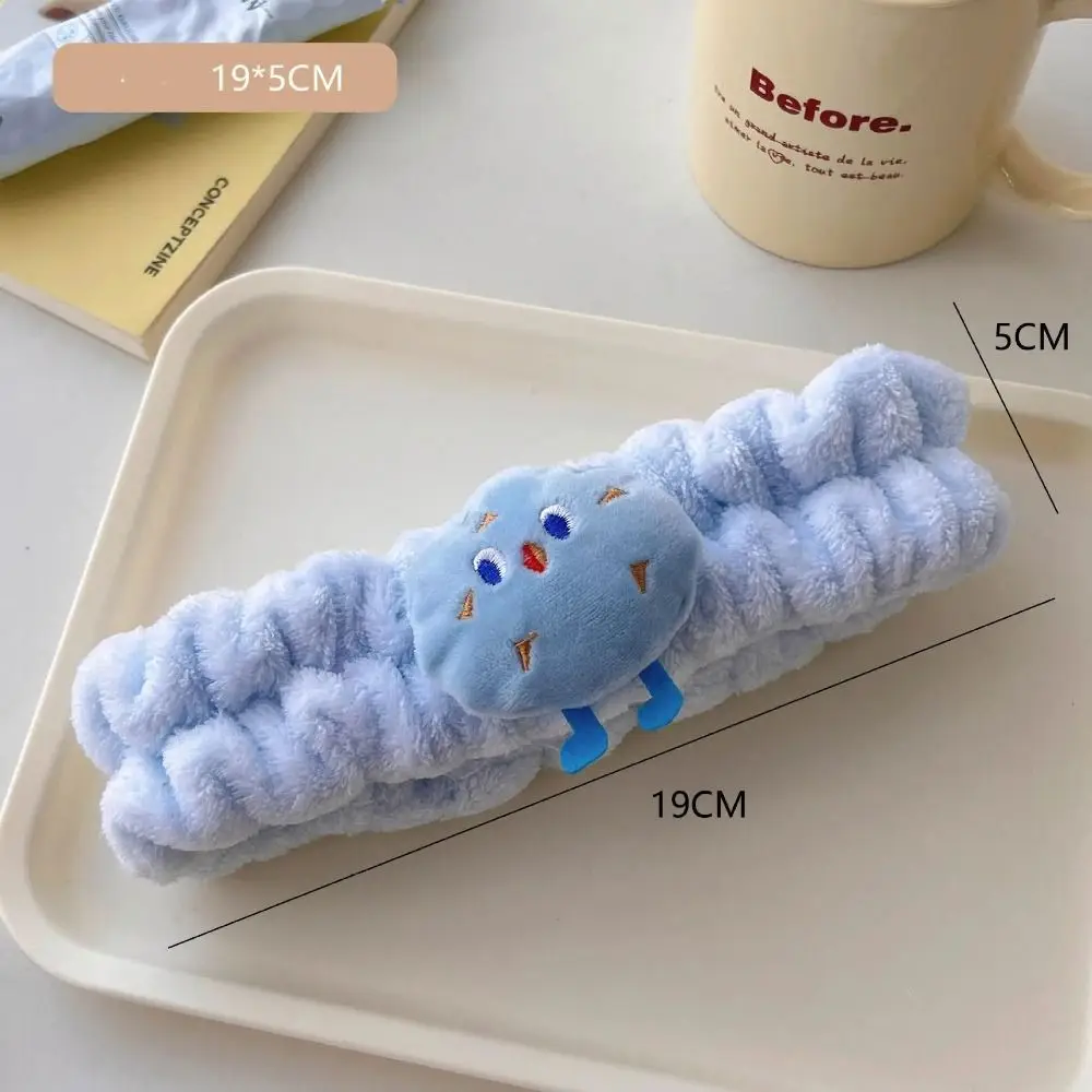 Simpatica fascia assorbente in peluche per cartoni animati, in peluche, per lavare il viso, impermeabile, per trucco, per donna
