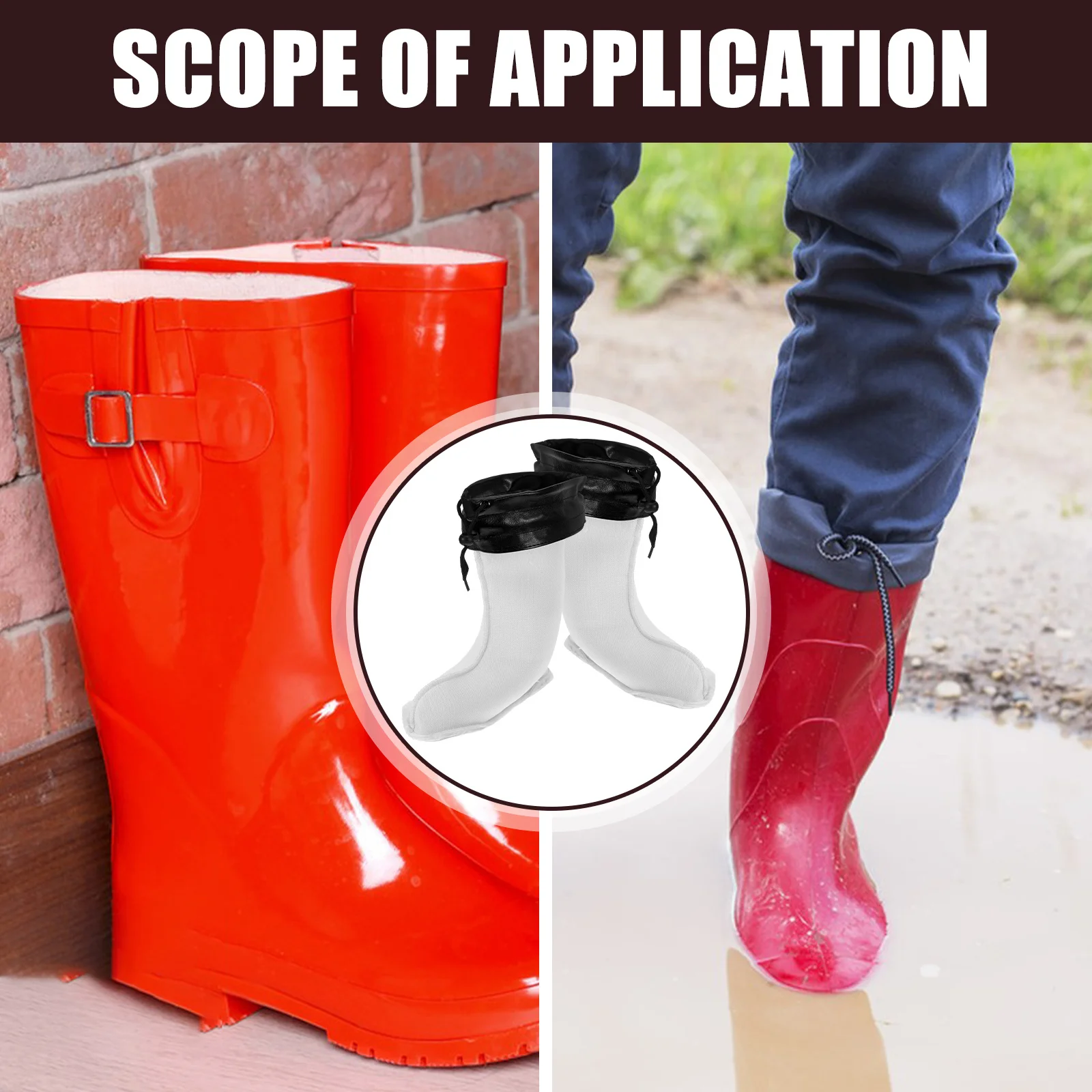 

1Pair Breathable Rain Boot Liners Warm Lining Covers Comfortable Thick Boot Socks for Winter Outdoor Hiking Work