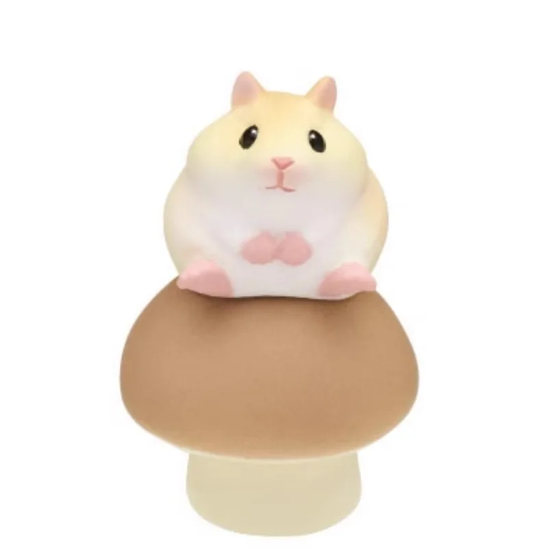 Original KITAN Japan Gashapon Kawaii Anime Figurine Hamster Mushroom Keychain Cute Action Figure Miniature Capsule Toys Gift