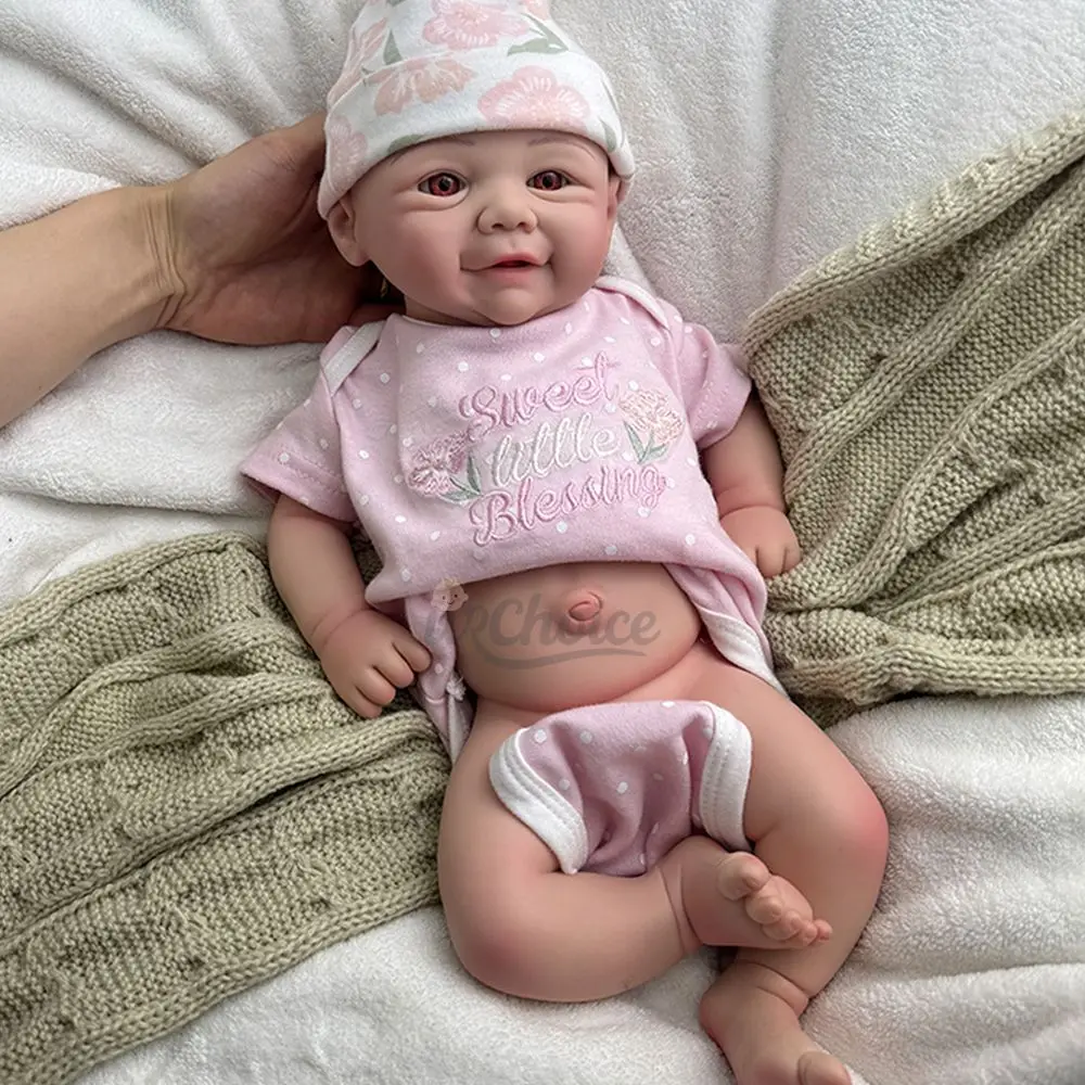 17 "morbido adorabile silicone rinato bambina dipinta a mano vene visibili bambola appena nata per gli appassionati di bambole della collezione di bambole rinate
