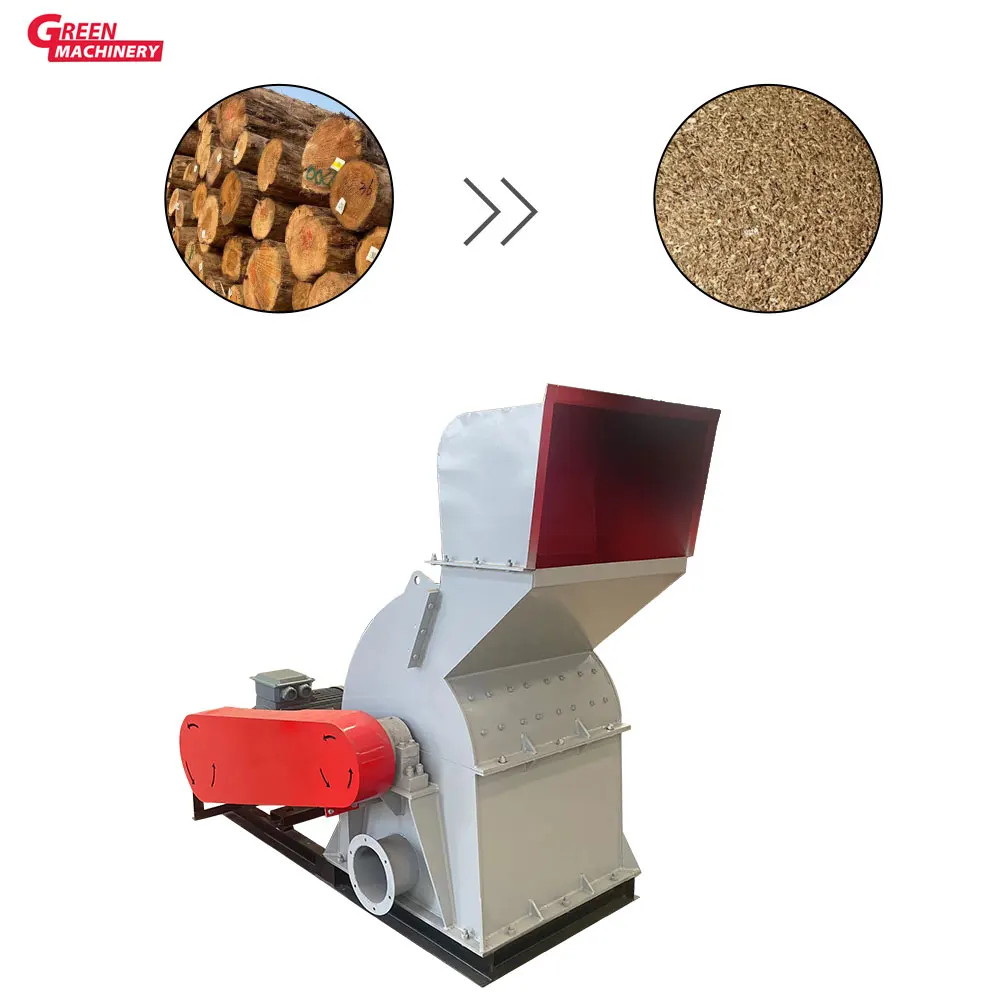 Garden Wood Biomass Waste Charcoal Crusher Machine Coconut Shell Fiber  Separating Hammer Mill Machine Wood Crusher
