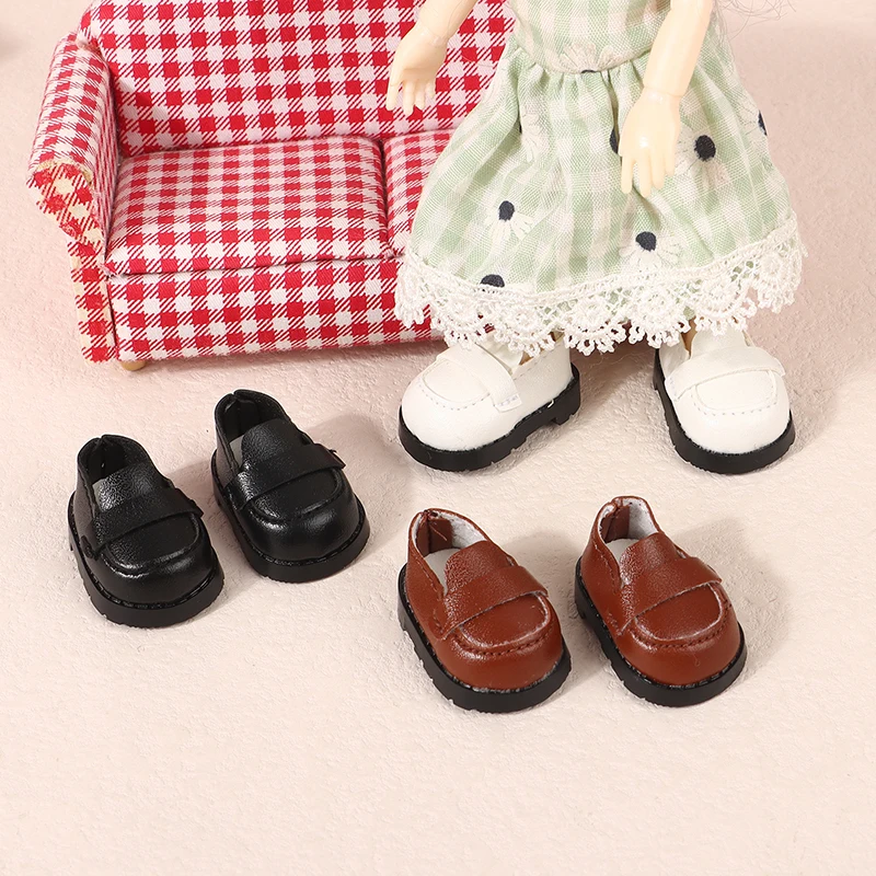 Cotton Doll Shoes For 20CM Academic Style PU Leather Boots Wear Sneakers Mini Shoes For 1/12 Dolls Accessories Kids Gift