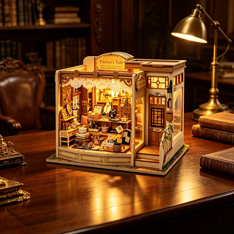 DIY Miniature Jewelry Shop Kit Hand-Assembled Micro Scene Model Creative Craft Home Decor Gift for Hobbyists