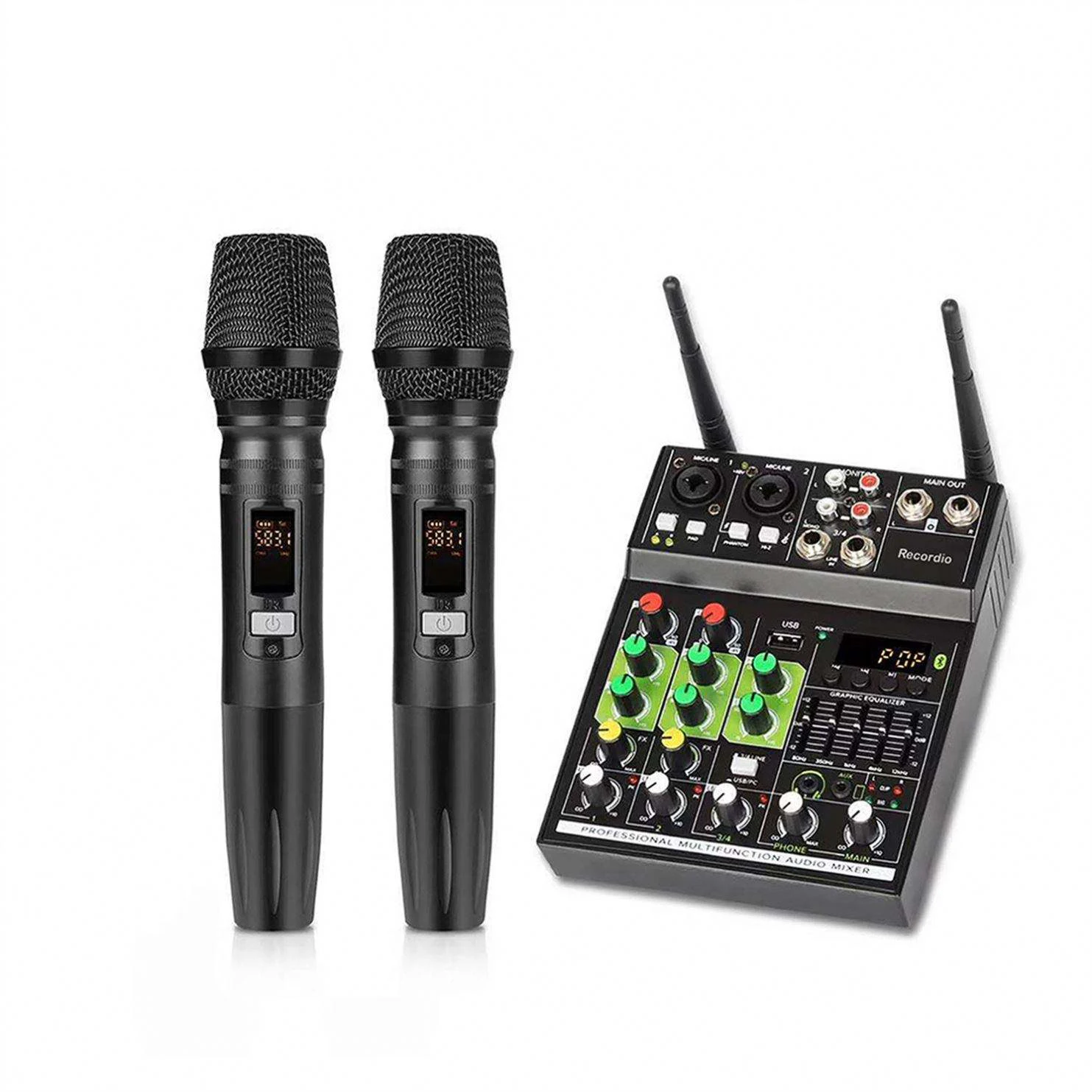 GT4 Handheld Microphone Sound Mixer Console DSP Effects USB BT Connectivity 48V Phantom Power for Home Karaoke Studio Recording