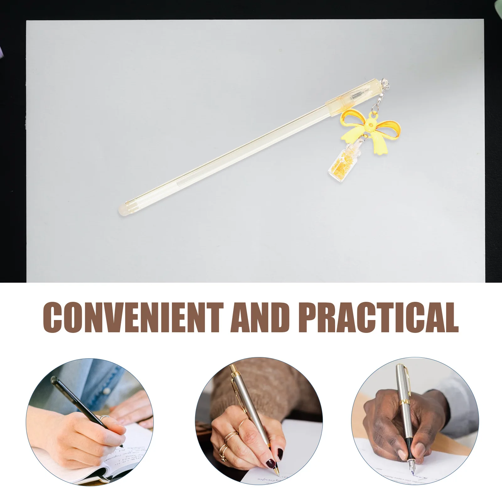 

8pcs Glitter Charm Pens Portable Writing Pens For School Stationery Student Writing Signature Office Pen Decorative Pen