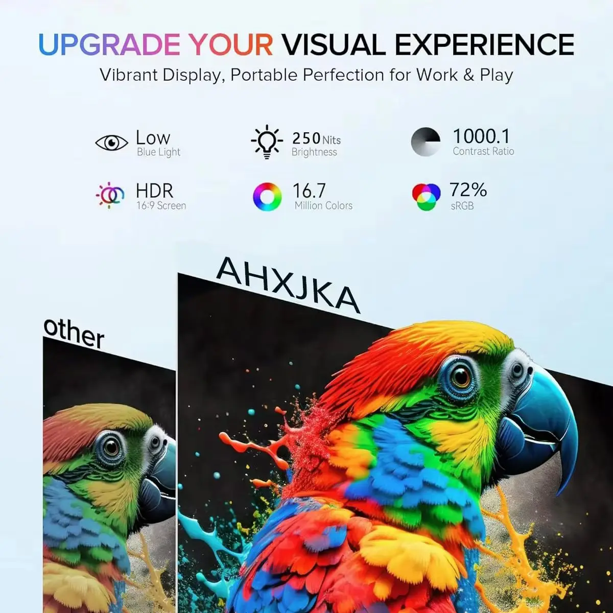 17.3 Inch 1600*900P HD Portable Monitors 72%sRGB IPS 16:9 1000:1 250Nits With Type-C Mini HDMI For Phone Laptop TV PS4/5 XBox