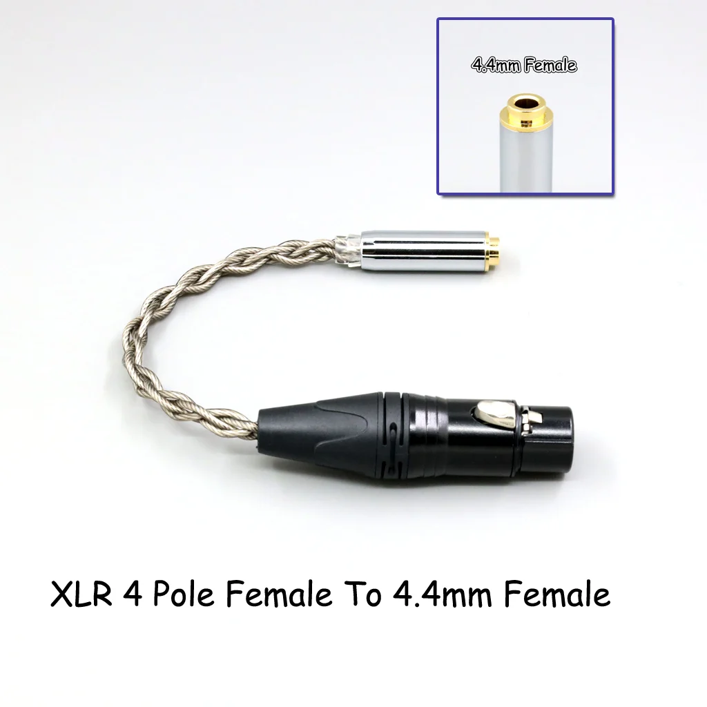 99 % reines Silber + Graphen versilbertes Schild-Kopfhörerkabel für 4,4 mm, 3,5 mm, 2,5 mm XLR 6,35 mm Stecker auf Buchse, Adapter-Konverter – Detail 27