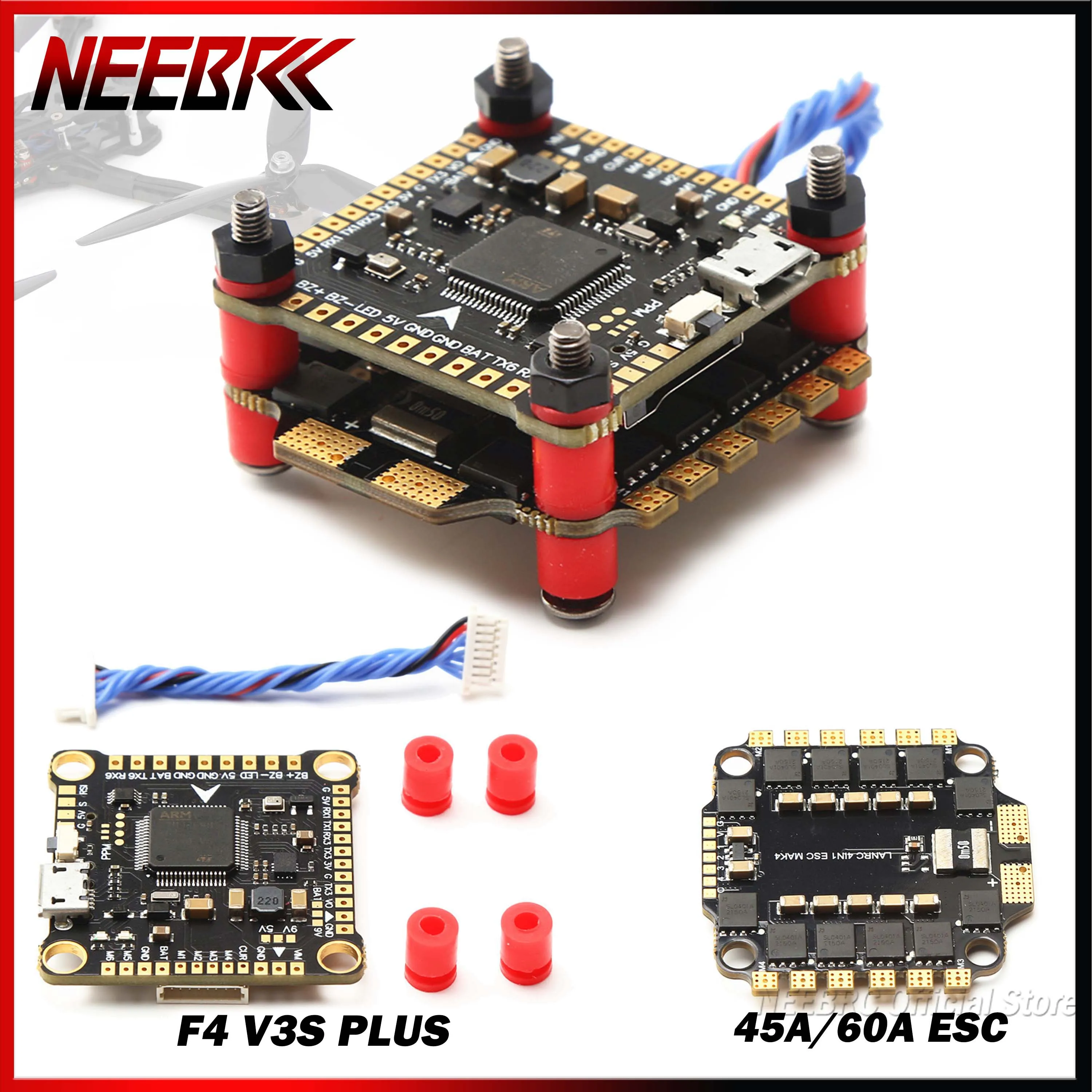 

F4 V3S PLUS FC Flight Controller Board Betaflight 4 in 1 45A 60A Brushless ESC for RC FPV Racing Drone Mark4 APEX Quadcopter DIY