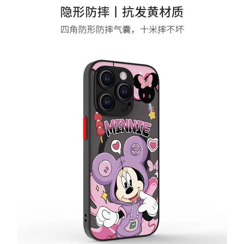 Cute Disneys Minnies Phone Case For Samsung Galaxy S25 S24 S23 S22 S21 S20 FE Plus Ultra 5G Matte Magnetic Back Cover