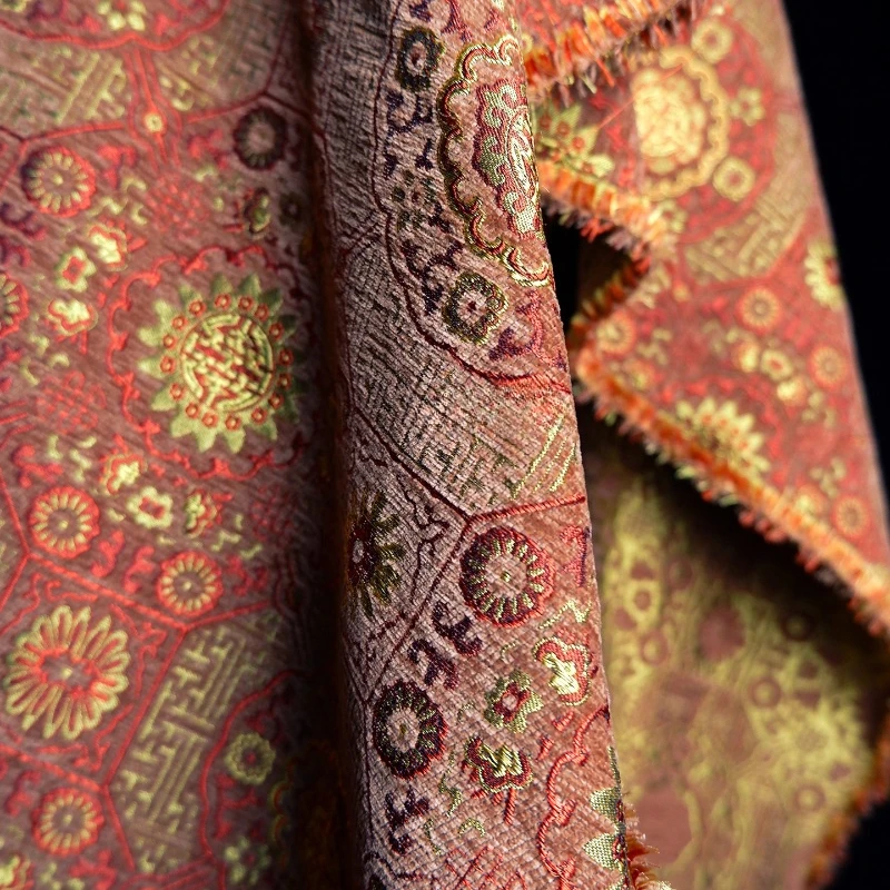 Embroidered Chenille Texture Jacquard Fabric Retro Ethnic Style Autumn Winter Niche Creative Clothing Fashion Designer Fabric