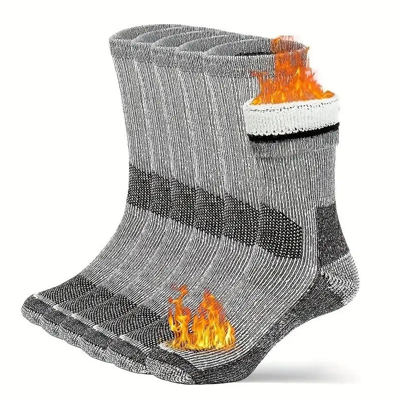 Skarpety trekkingowe Merino Ciepłe skarpety zimowe do butów z okrągłym dekoltem dla mężczyzn i kobiet 3 pary
