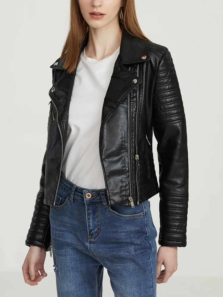 Fitaylor-Veste en similicuir PU pour femme, veste décontractée, manches longues, coupe-vent, imperméable, moto, streetwear, automne