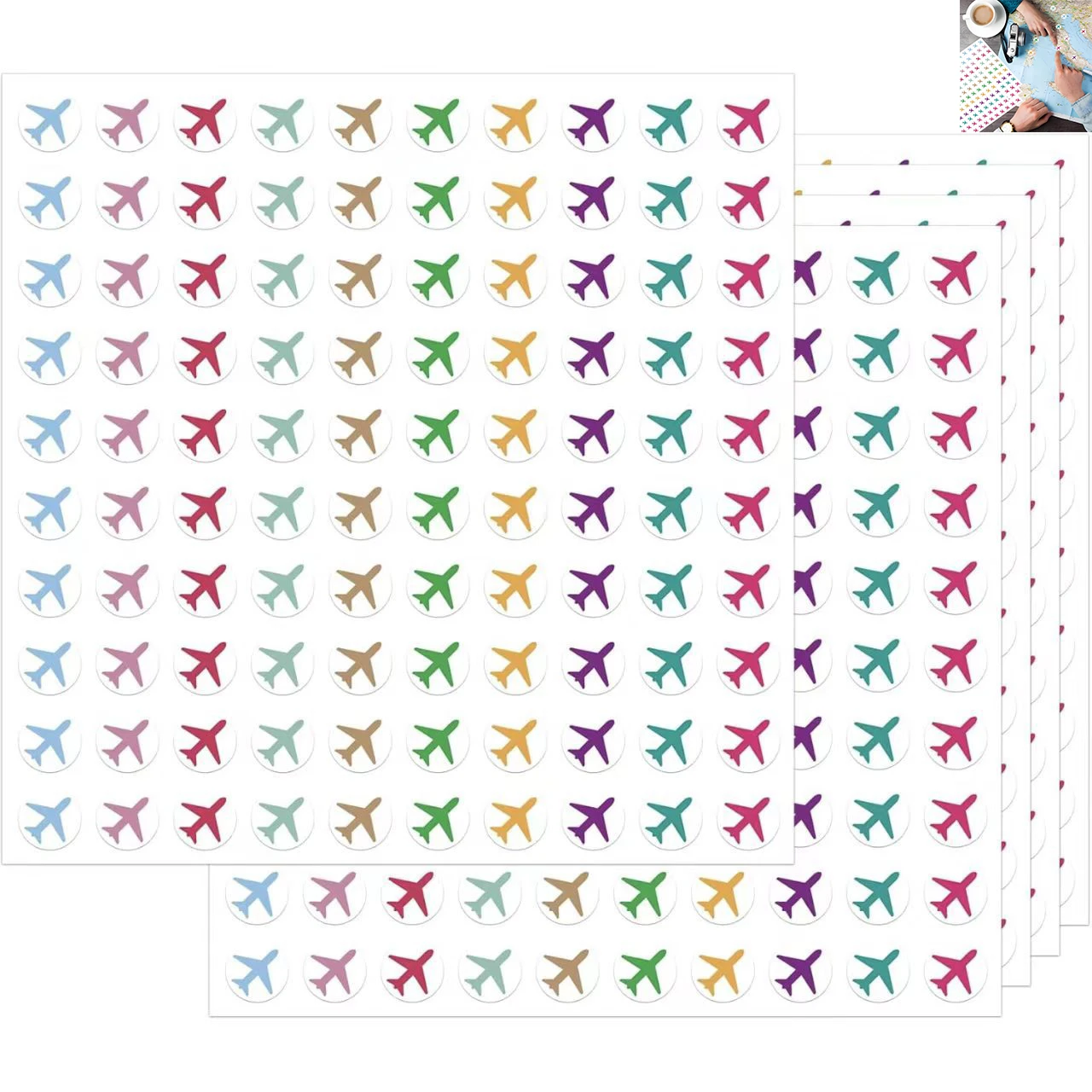 500Pcs Travel Map Decals Colorful Waterproof PVC Stickers for DIY Scrapbooking Teaching Display Journaling Accessories Gift