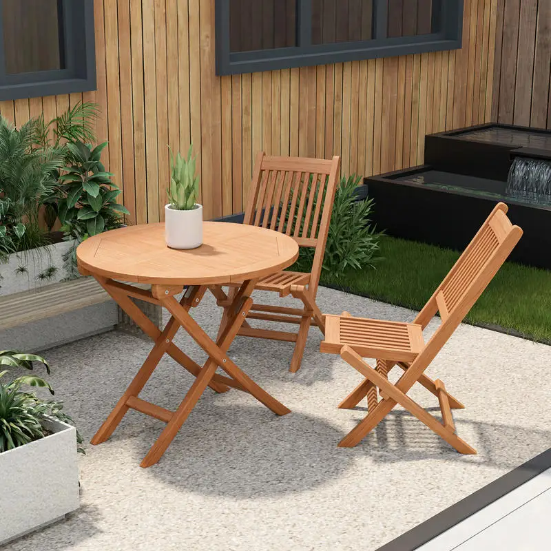 Coffee Table Center Table Wood Coffee Table Folding Teak Round Compact Design For Small Spaces Apartment Living Room Patio Balcony Space Saving Accent Table For Studio Condo Cottage Lounge