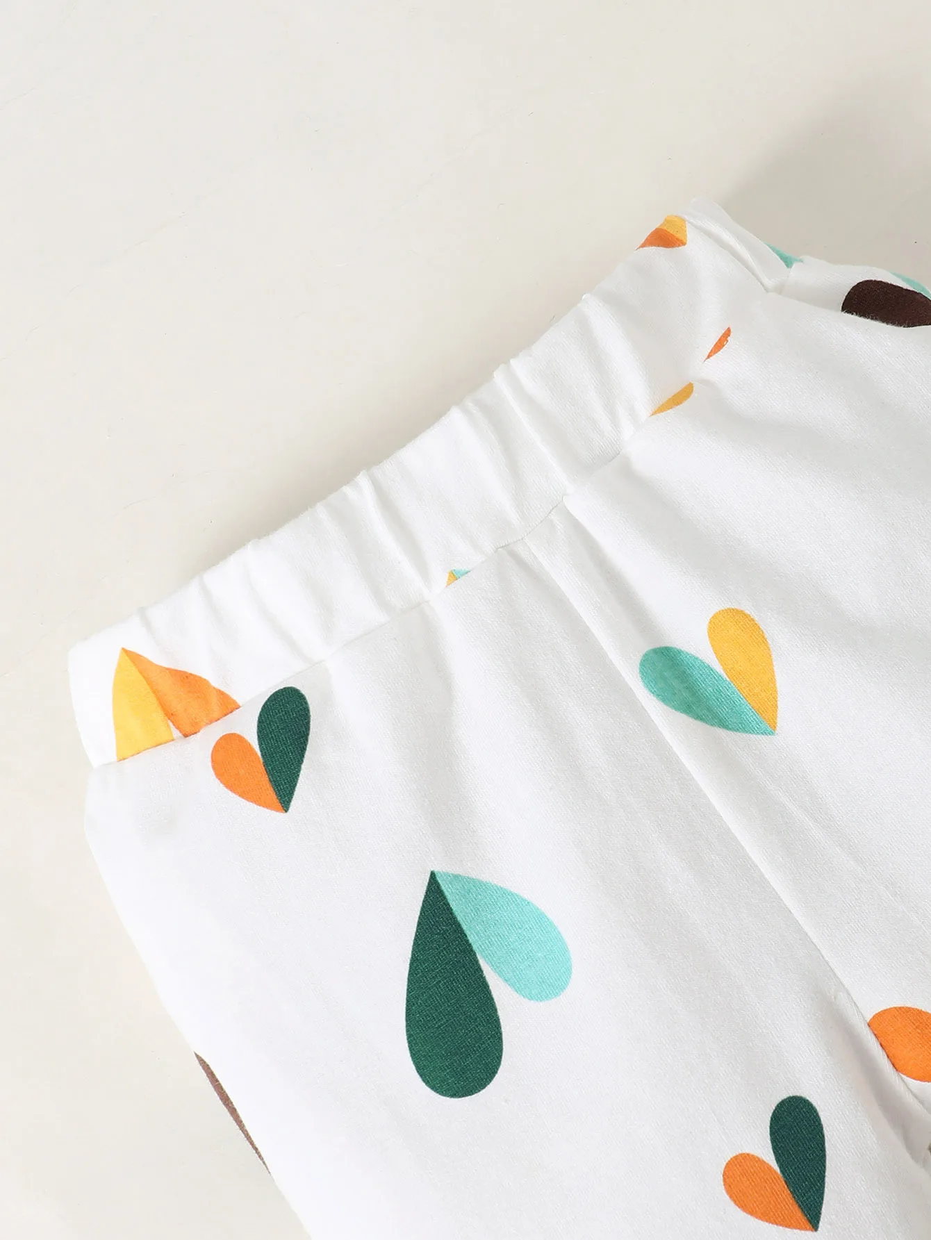 3 قطعة الوليد طفلة الخريف الملابس مجموعة القوس اللون حظر طويلة الأكمام أعلى الحب القلب السراويل أزياء وتتسابق للأطفال الصغار 0-12 متر #4