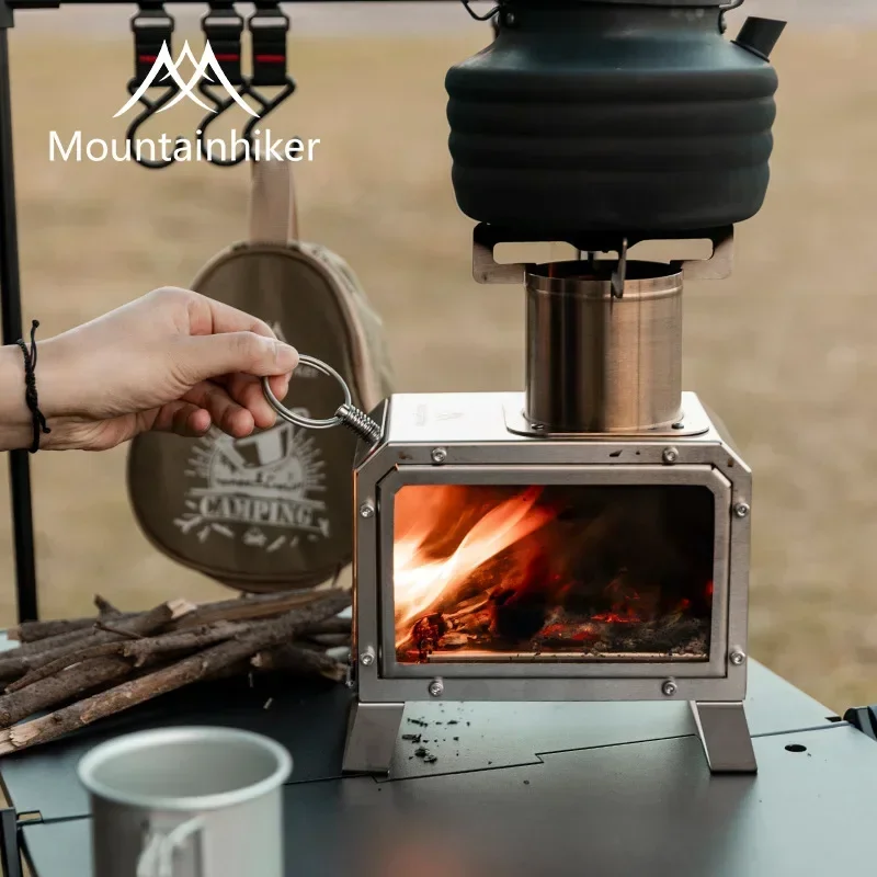 MOUNTAINHIKER Upgrade Firewood Square Stove Stainless Steel