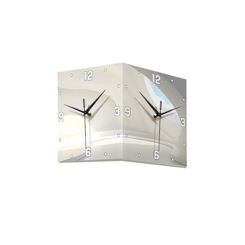 Abstract simple living room double-sided corner wall clock creative corner clock mural light led non-punching yang corner clock